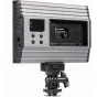 Bresser PT 15B LED bi‑color compact light with rear control panel, open battery compartment and cold shoe mount