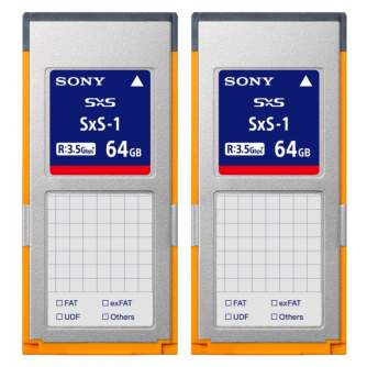 Atmiņas kartes - Sony 64GB SxS Memory Card Two Pack (2SBS64G1B) - ātri pasūtīt no ražotāja