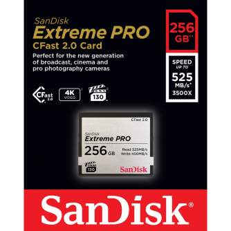 Atmiņas kartes - SanDisk Extreme PRO CFast 2.0 Card 525MB/s 256GB - ātri pasūtīt no ražotāja