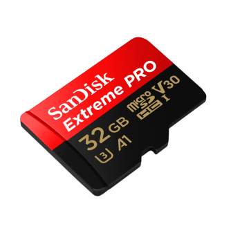 Atmiņas kartes - SanDisk Extreme PRO microSDHC UHS-I V30 A1 100MB/s 32GB (SDSQXCG-032G-GN6MA) - perc šodien veikalā un ar piegādi