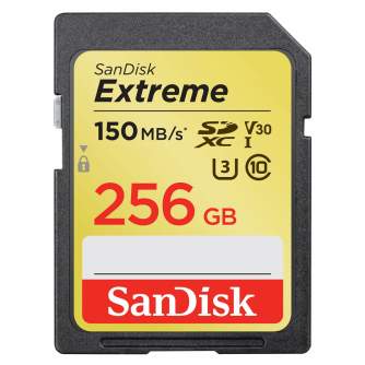 Atmiņas kartes - SanDisk Extreme SDXC UHS-I V30 150MB/s 256GB (SDSDXV5-256G-GNCIN) - ātri pasūtīt no ražotāja