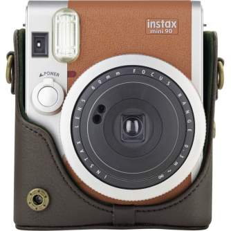 Koferi Instant kameram - Fujifilm Instax Mini 90 futrālis + siksna, brūns - ātri pasūtīt no ražotāja
