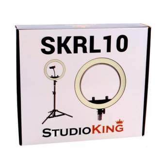 Discontinued - StudioKing SKRL10 LED dimmable LED bi-color ring light with table tripod and 