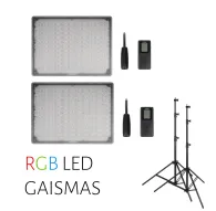 Divu Yongnuo LED Light YN-600 RGB - WB (3200 K - 5500 K) gaismu komplekta noma