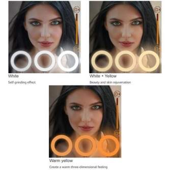 Discontinued - StudioKing SKRL10 LED dimmable LED bi-color ring light with table tripod and 
