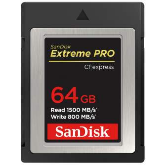 Atmiņas kartes - SanDisk Extreme PRO CFexpress Type B 1500MB/s 64GB - ātri pasūtīt no ražotāja