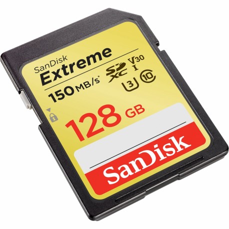 Карты памяти - SanDisk Extreme SDXC UHS-I V30 150MB/s 128GB (SDSDXV5-128G-GNCIN) - купить сегодня в магазине и с доставкой