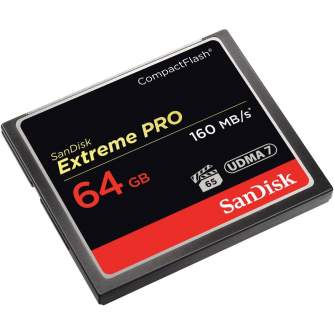 Atmiņas kartes - SanDisk Extreme PRO CompactFlash Card 160MB/s 64GB SDCFXPS-064G-X46 - perc šodien veikalā un ar piegādi