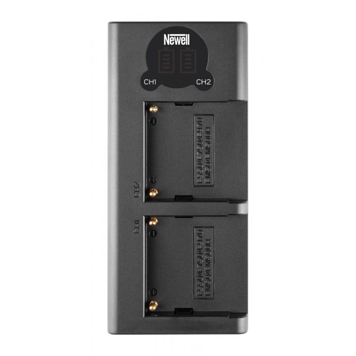 Kameras bateriju lādētāji - Newell DL-USB-C dual channel charger for NP-F550/770/970 - купить сегодня в магазине и с доставкой