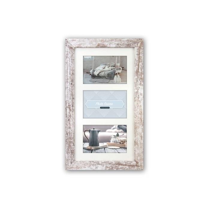 Photo Frames - Zep Photo Frame V23136 Nelson 6 3Q White Wash for 3 Photos - quick order from manufacturer