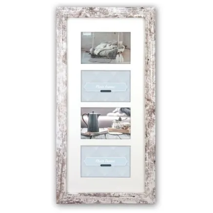 Zep Photo Frame V24106 Nelson 6 4Q White Wash for 4 Photos
