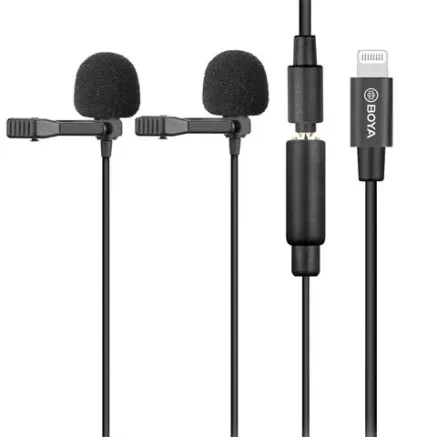 Boya Dual Clip-on Lavalier Microphone BY-M2D for iOS