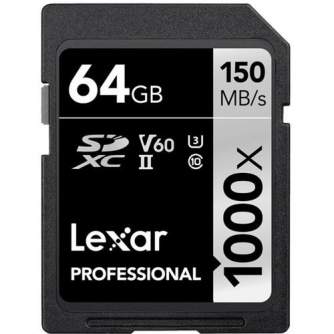 Больше не производится - Lexar memory card SDXC 64GB Pro 1000x U3 V60 150MB/s LSD64GCB1000