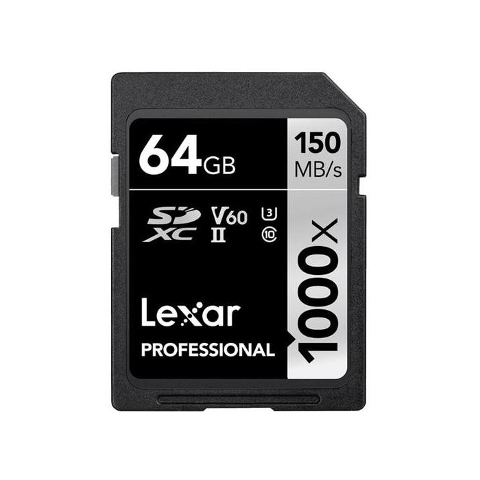 Больше не производится - Lexar memory card SDXC 64GB Pro 1000x U3 V60 150MB/s LSD64GCB1000