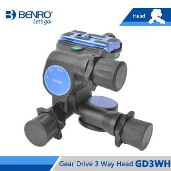 Statīvu galvas - Benro GD3WH gear drive 3way head - perc šodien veikalā un ar piegādi