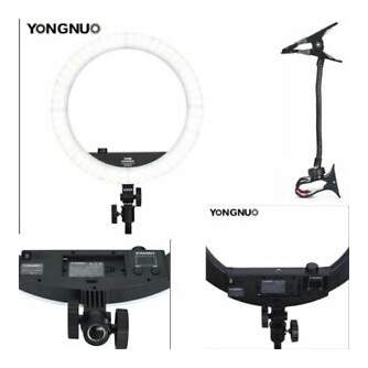 Ring Light - YongNuo YN408 LED dimmable bi-color LED ring light with smartphone holder - - quick order from manufacturer