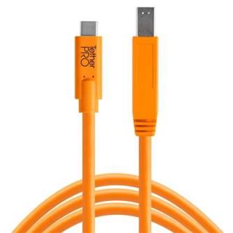 Kabeļi - Tether Tools TETHER PRO USB-C TO MALE B 4.6 M ORANGE - perc šodien veikalā un ar piegādi