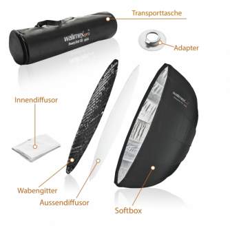 Насадки для света - Walimex pro Studio Line Beauty Dish Softbox QA105 mit Softboxadapter Visatec - быстрый заказ от производител