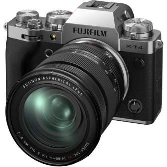 Mirrorless Cameras - Fujifilm X-T4 XF16-80mm Kit silver hybrid APS-C mirrorless camera X-Trans CMOS IBIS 4 X-Processor - quick order from manufacturer