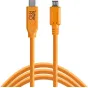 Datu Kabeļi - Tether Tools USB-C to 2.0 Micro-B 5-Pin 4.6m orange TetherPro CUC2515-ORG - perc šodien Master Foto veikalā un ar piegādi