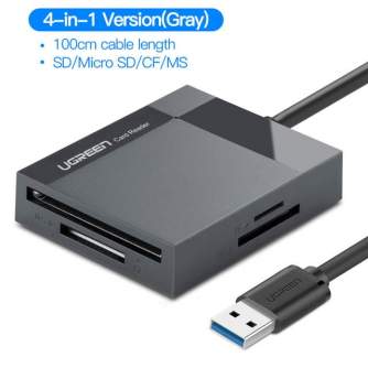 Discontinued - UGREEN CR125 4-in-1 USB 3.0 card reader 1m (TF, CF, SD, MS)
