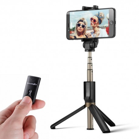 Штативы для телефона - Selfie Stick tripod 3in1 BlitzWolf BW-BS3 black - купить сегодня в магазине и с доставкой