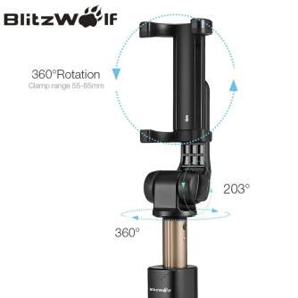 Vairs neražo - Selfie Stick tripod 3in1 BlitzWolf BW-BS3 black