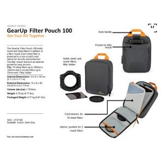 Квадратные фильтры - Lowepro GearUp Filter Pouch 100, grey LP37185-PWW - быстрый заказ от производителя