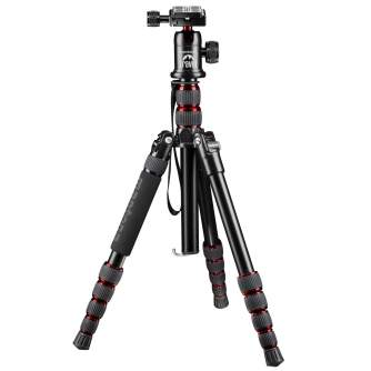 Photo Tripods - Walimex Mantona travel tripod DSLM with ball head, red - buy today in store and with delivery