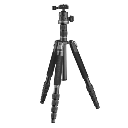 Walimex Mantona DSLM Travel Evolution Max 255 Reisestativ schwarz/grau