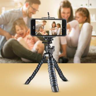 Mobile Phones Tripods - Walimex Mantona Armadillo Mini tripod black gray with phone holder 18 cm - buy today in store and with delivery