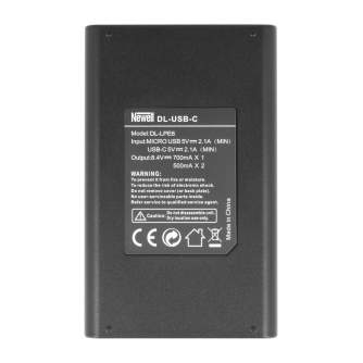 Kameras bateriju lādētāji - Newell DL-USB-C dual channel charger for LP-E6 - купить сегодня в магазине и с доставкой