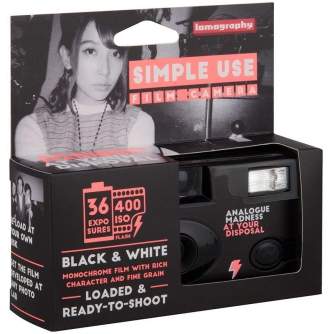 Filmu kameras - Lomography Simple Use Film Camera Black and White 400 35mm 36 exposures reloadable - ātri pasūtīt no ražotāja