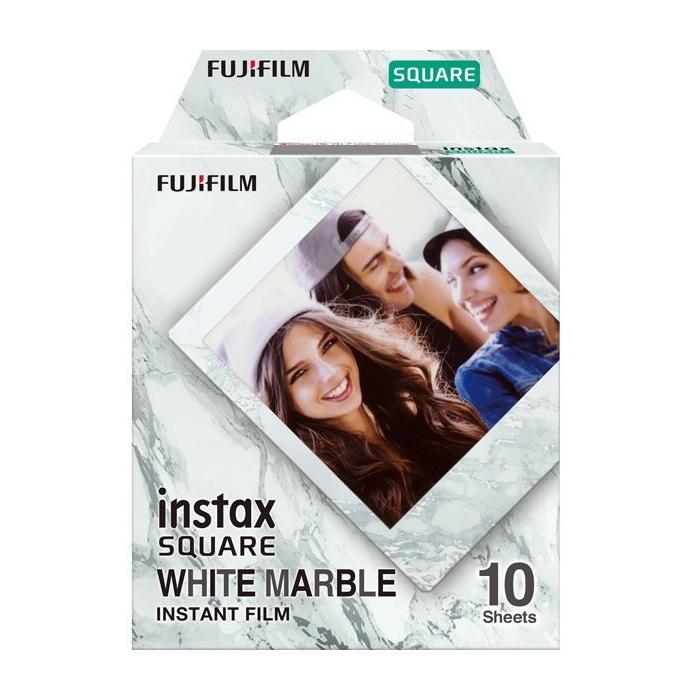 Картриджи для инстакамер - FUJIFILM Colorfilm instax SQUARE GLOSSY WHITEMARBLE (10PK) - купить сегодня в магазине и с доставкой