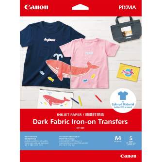 Photography Gift - Canon iron on transfers for dark fabric DF-101 A4 5 sheets 4006C002 - quick order from manufacturer