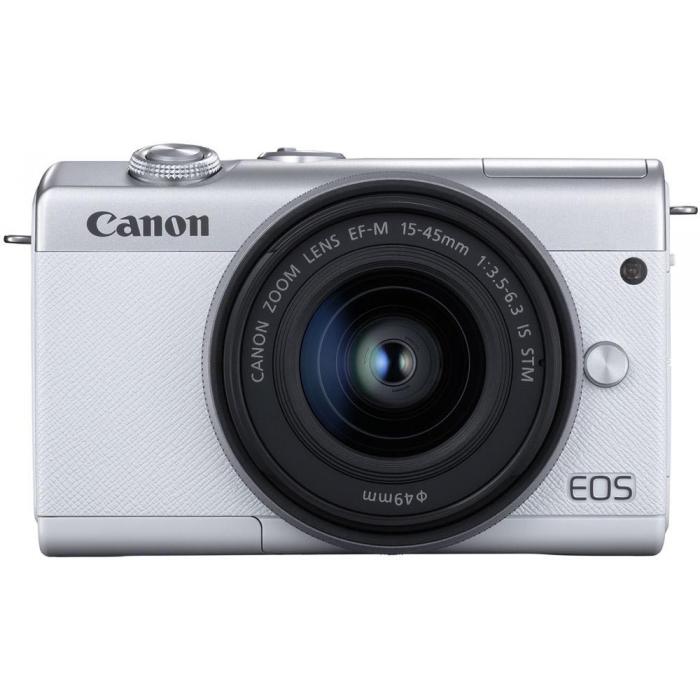 Bezspoguļa kameras - Canon EOS M200 + EF-M 15-45mm IS STM, balts 3700C010 - ātri pasūtīt no ražotāja
