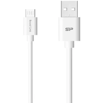 Кабели - Silicon Power cable microUSB Boost Link 1m, white SP1M0ASYLK10AB1W - быстрый заказ от производителя
