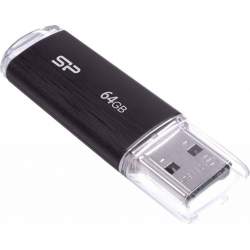 USB memory stick - Silicon Power flash drive 64GB Ultima U02, black SP064GBUF2U02V1K - quick order from manufacturer