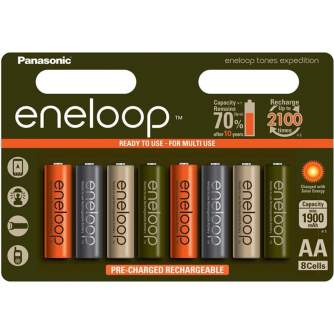 Больше не производится - Panasonic Eneloop AA 1900mAh/2000mAh 1.2V NiMH akumulatori, lādējamās baterijas Tones Expedition editio