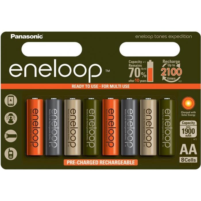 Vairs neražo - Panasonic Eneloop AA 1900mAh/2000mAh 1.2V NiMH akumulatori, lādējamās baterijas Tones Expedition edition 8 gab