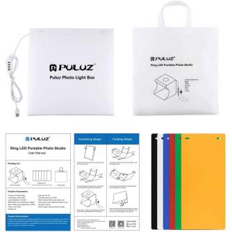 Световые кубы - Puluz Folding Portable Ring Light Photo Lighting Studio 30cm PU5030 - купить сегодня в магазине и с доставкой