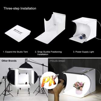 Gaismas kastes - Photo studio LED Puluz 20cm 1100 lmn PU5022 - perc šodien veikalā un ar piegādi
