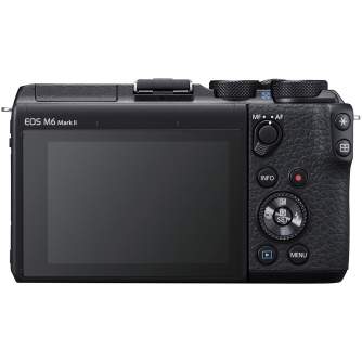 Bezspoguļa kameras - Canon EOS M6 Mark II + 15-45 IS STM (Black) - ātri pasūtīt no ražotāja