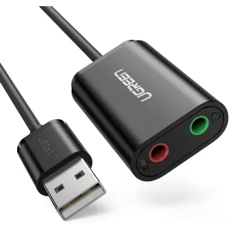 Audio vadi, adapteri - UGREEN External USB 2.0 sound adaptrer (black) 30724 - ātri pasūtīt no ražotāja