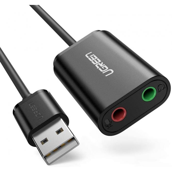 Больше не производится - UGREEN External USB 2.0 sound adaptrer (black) 30724