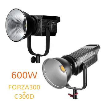 Video gaismas - Aputure C300D II + C300D II vai Nanlite FORZA300 dubultais LED 600W apgaismojuma komplekta noma