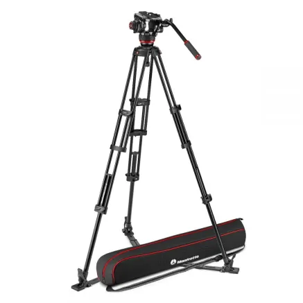 Manfrotto 504X Fluid Video Head with Alu Twin leg tripod GS (MVK504XTWINGA)