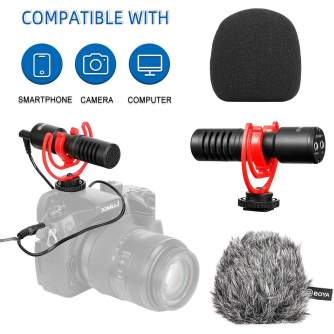 Microphones - Boya Universal Compact Shotgun Microphone BY-MM1+ - quick order from manufacturer
