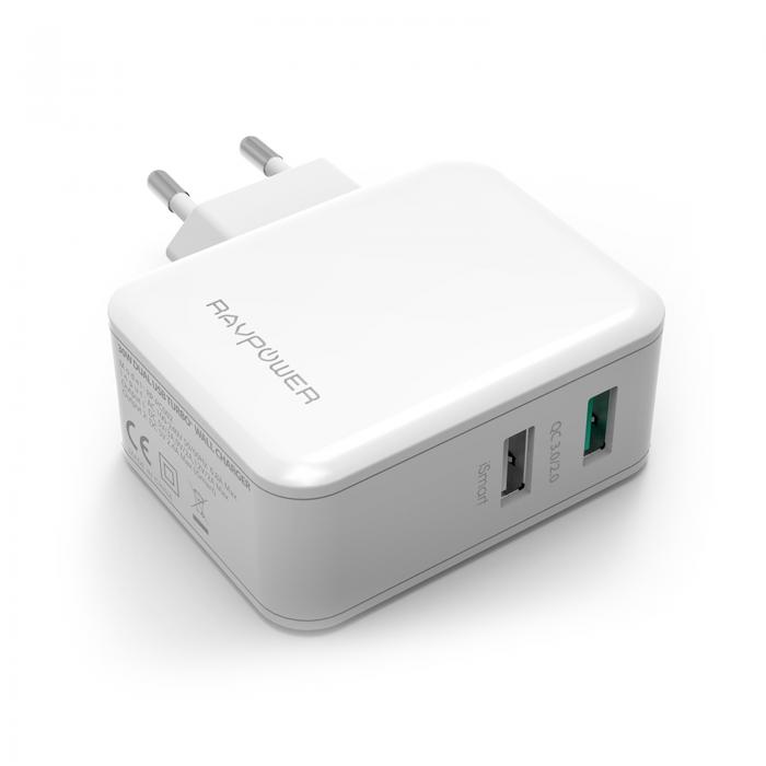 For smartphones - Ravpower RP-PC006 USB 30W Quick Charge 3.0 White - quick order from manufacturer