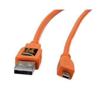 Kabeļi - Tether Tools TetherPro USB 2.0 A Male to Mini-B 8 pin 4.6 m Orange - perc šodien veikalā un ar piegādi